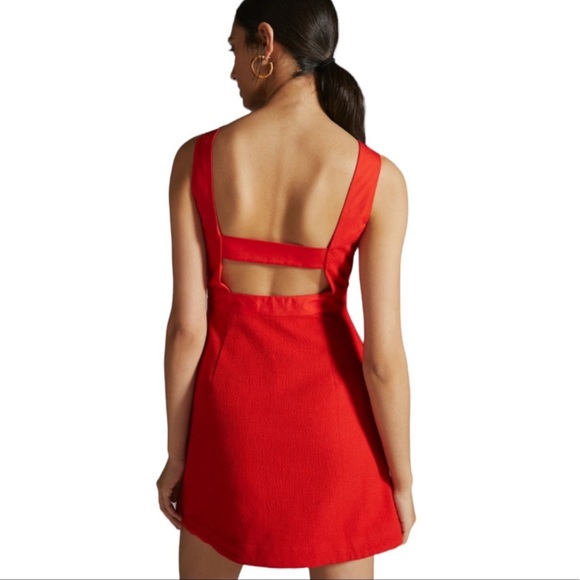 Anthropologie Maeve sleeveless scoop neck Red mini dress Party Resortwear NWT - Picture 2 of 5